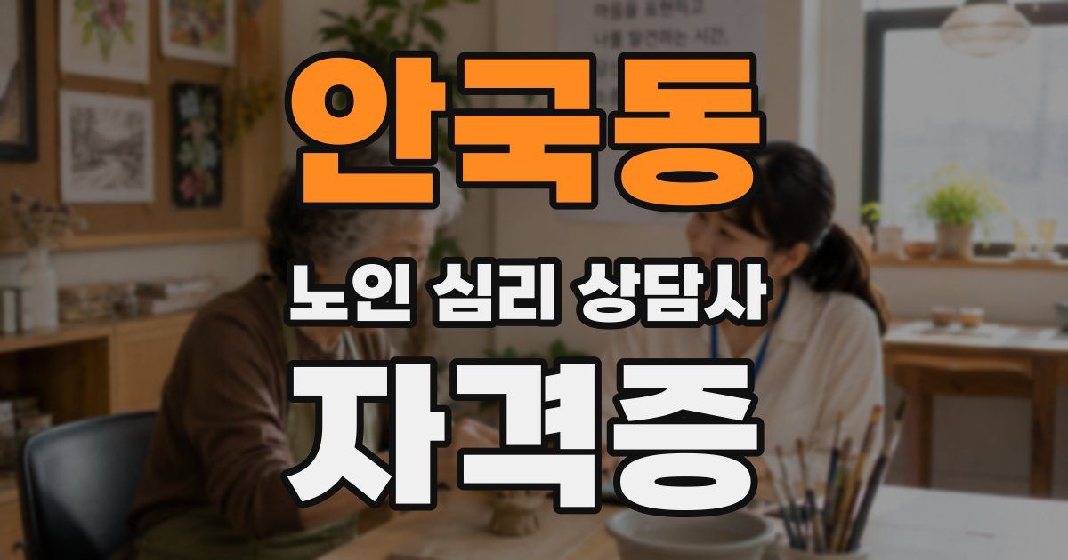 안국동 노인 심리 상담사 자격증