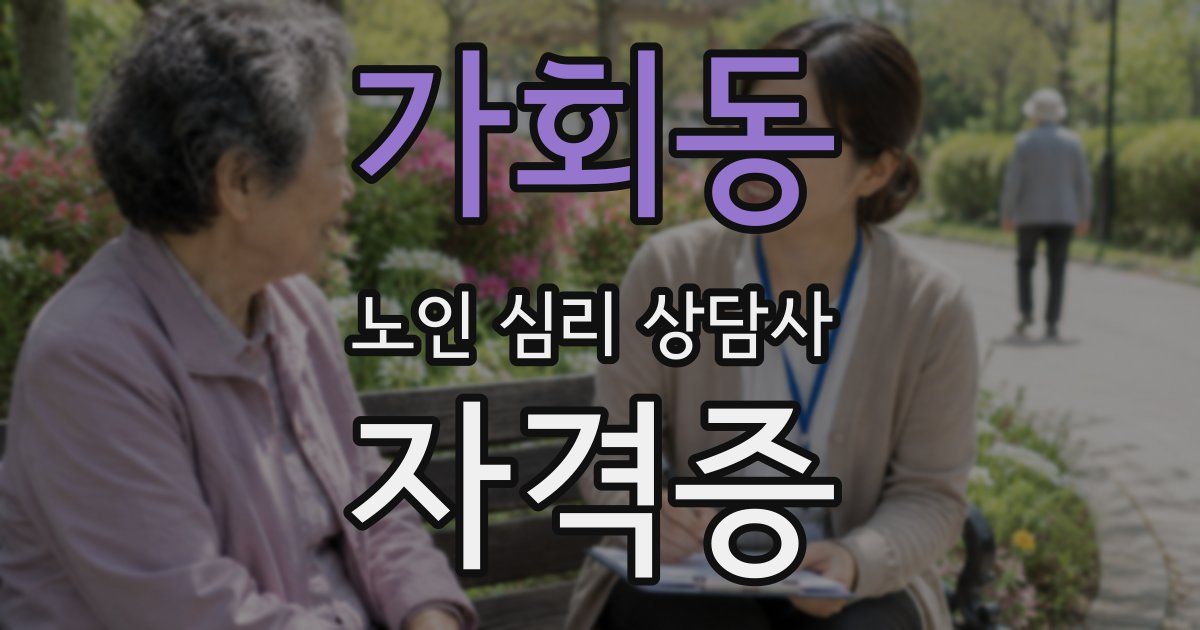 가회동 노인 심리 상담사 자격증