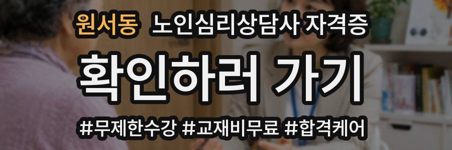 원서동 노인 심리 상담사 자격증