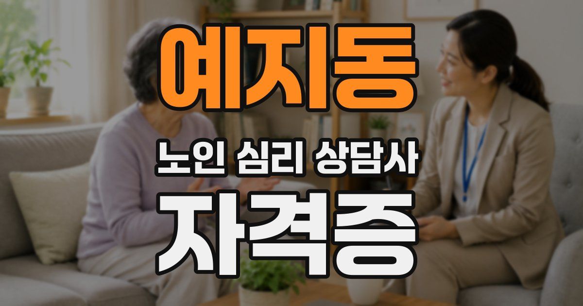 예지동 노인 심리 상담사 자격증