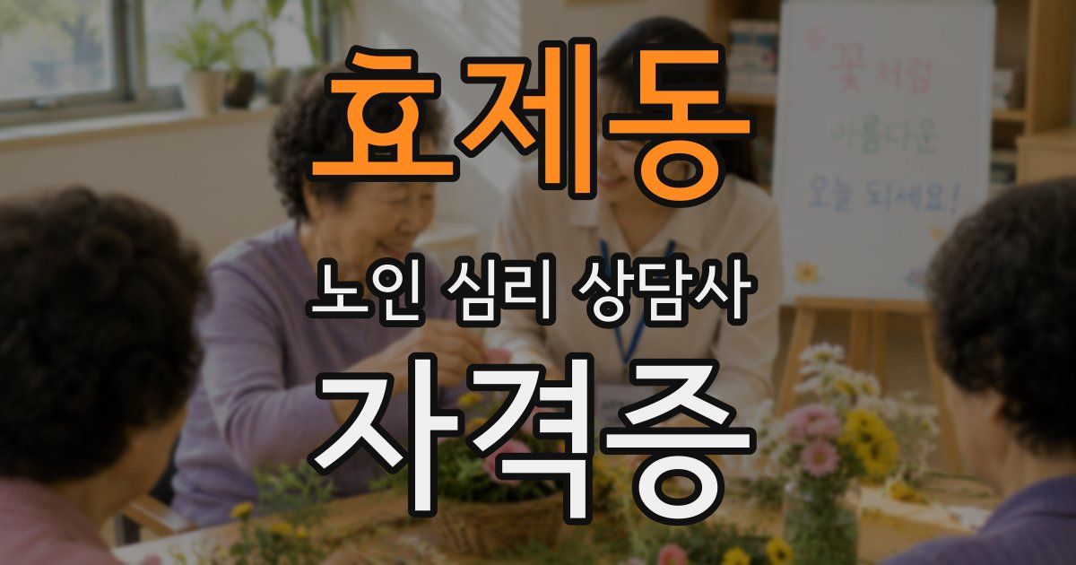 효제동 노인 심리 상담사 자격증