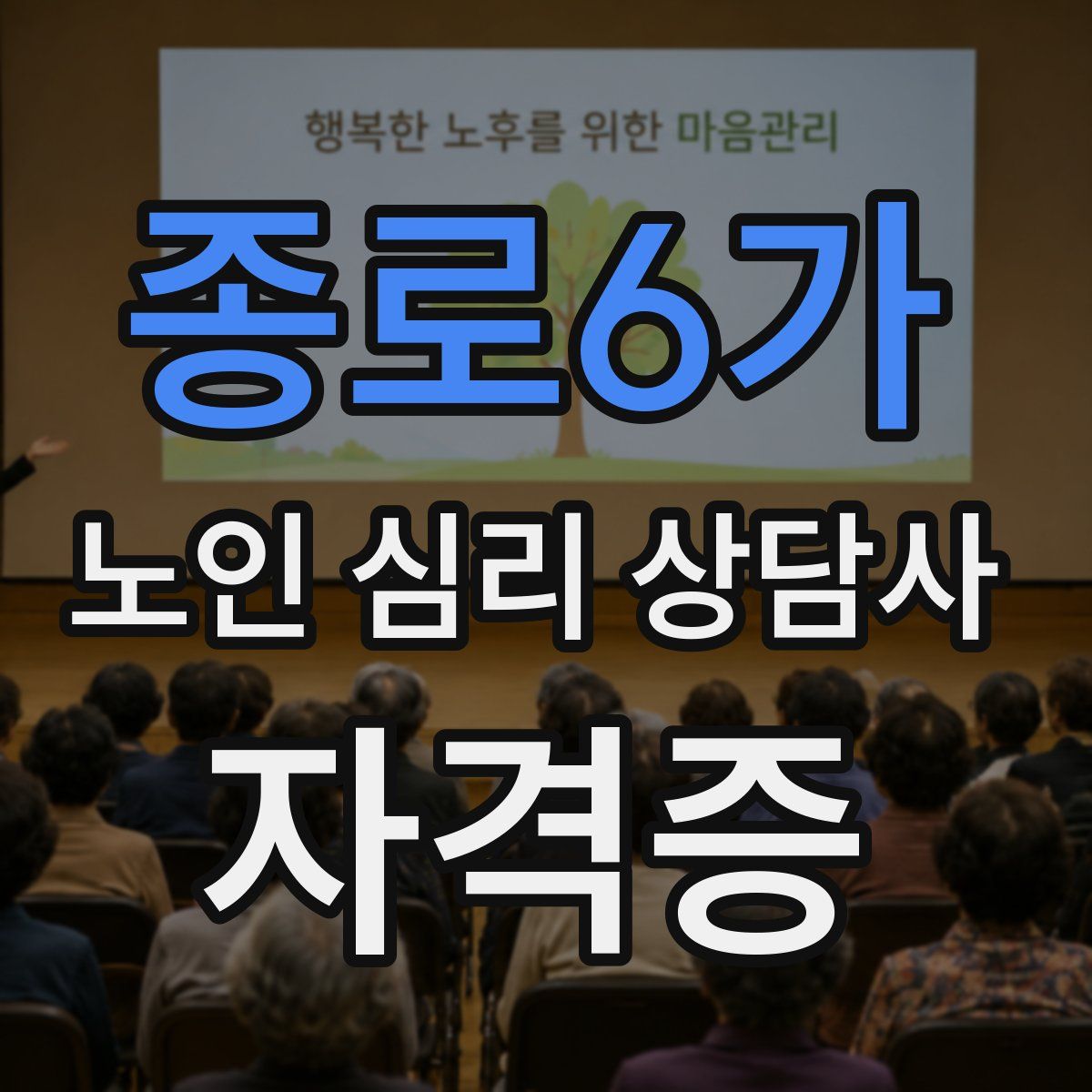 종로6가 노인 심리 상담사 자격증