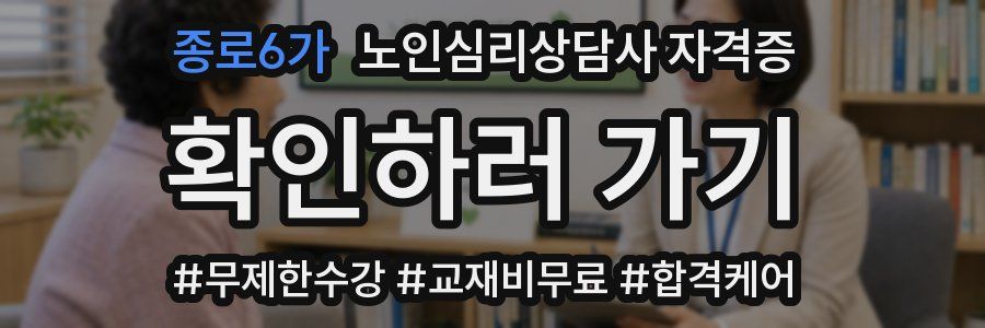 종로6가 노인 심리 상담사 자격증