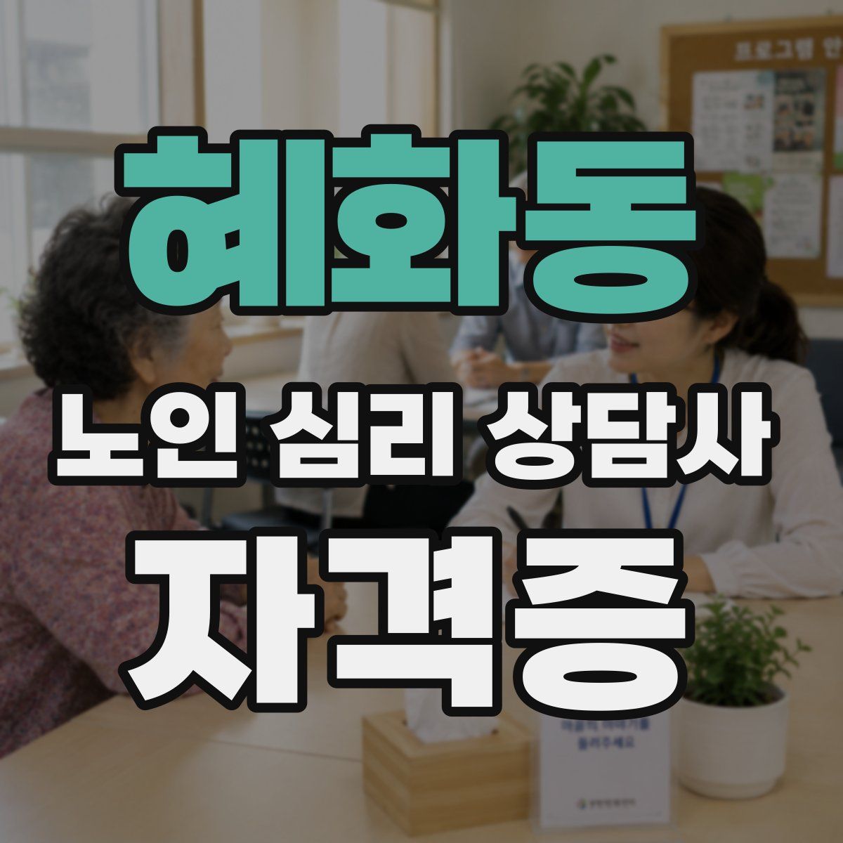 혜화동 노인 심리 상담사 자격증