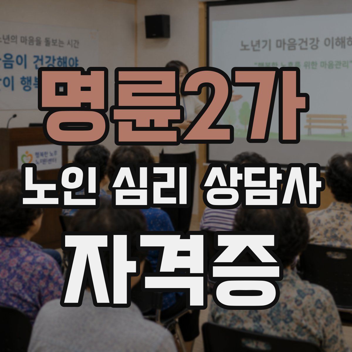 명륜2가 노인 심리 상담사 자격증