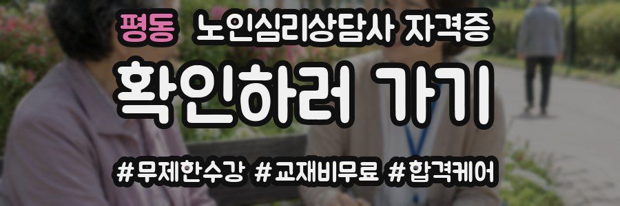 평동 노인 심리 상담사 자격증