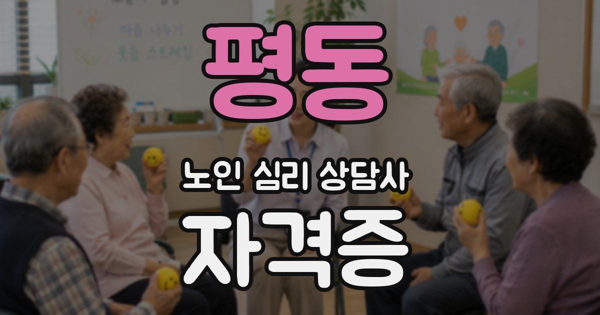 평동 노인 심리 상담사 자격증