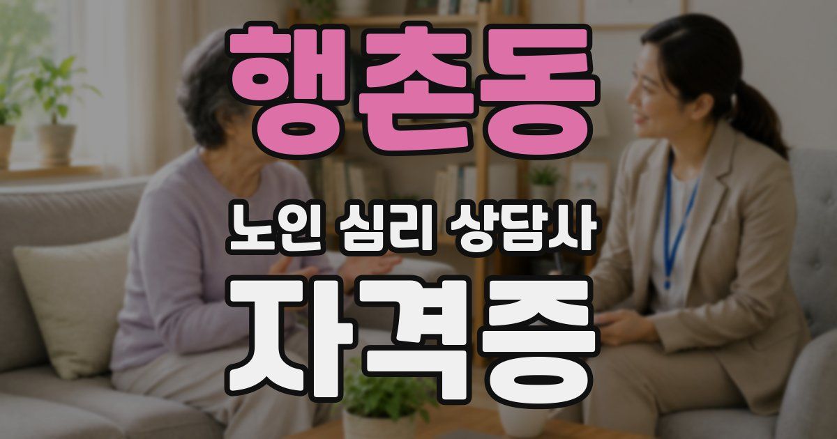 행촌동 노인 심리 상담사 자격증