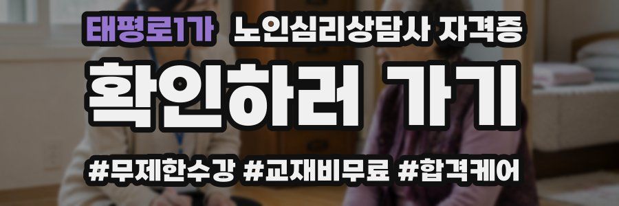 태평로1가 노인 심리 상담사 자격증