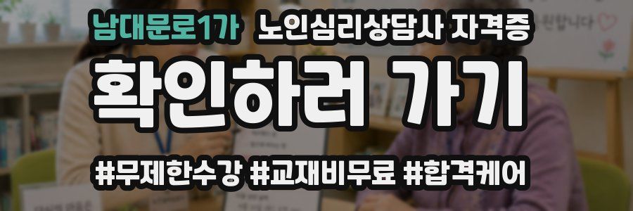 남대문로1가 노인 심리 상담사 자격증