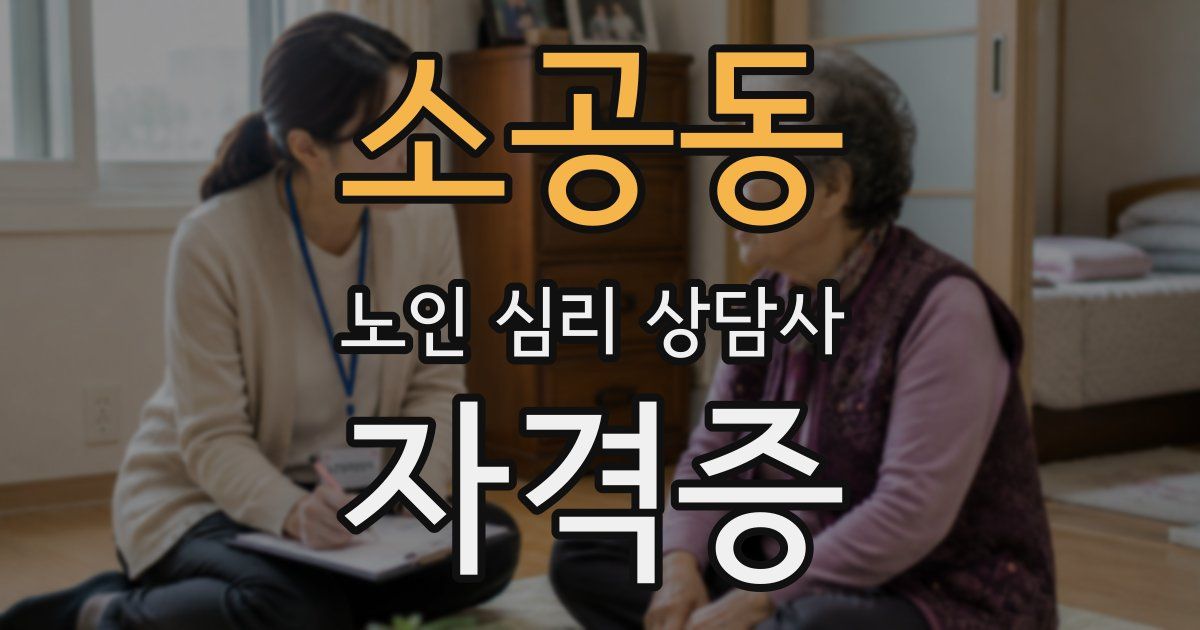 소공동 노인 심리 상담사 자격증