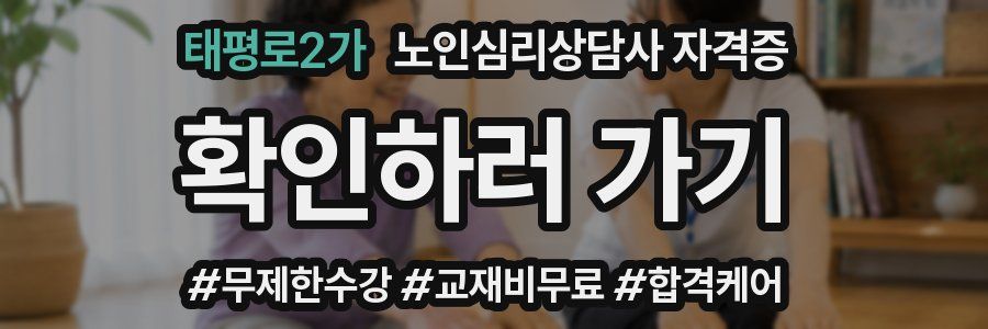 태평로2가 노인 심리 상담사 자격증