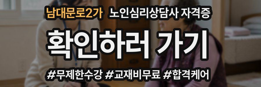 남대문로2가 노인 심리 상담사 자격증