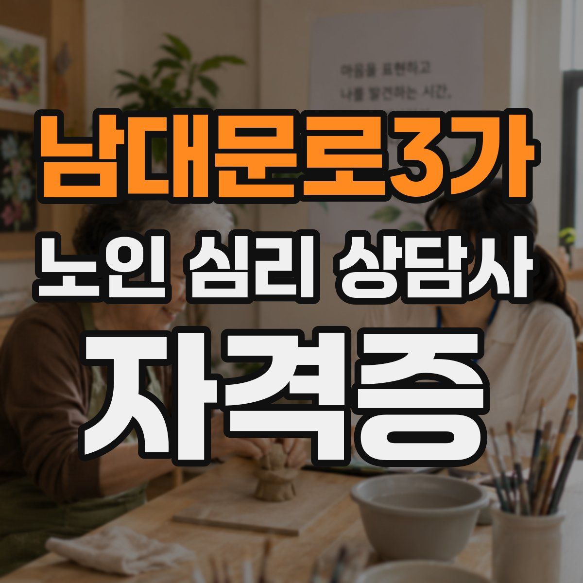 남대문로3가 노인 심리 상담사 자격증