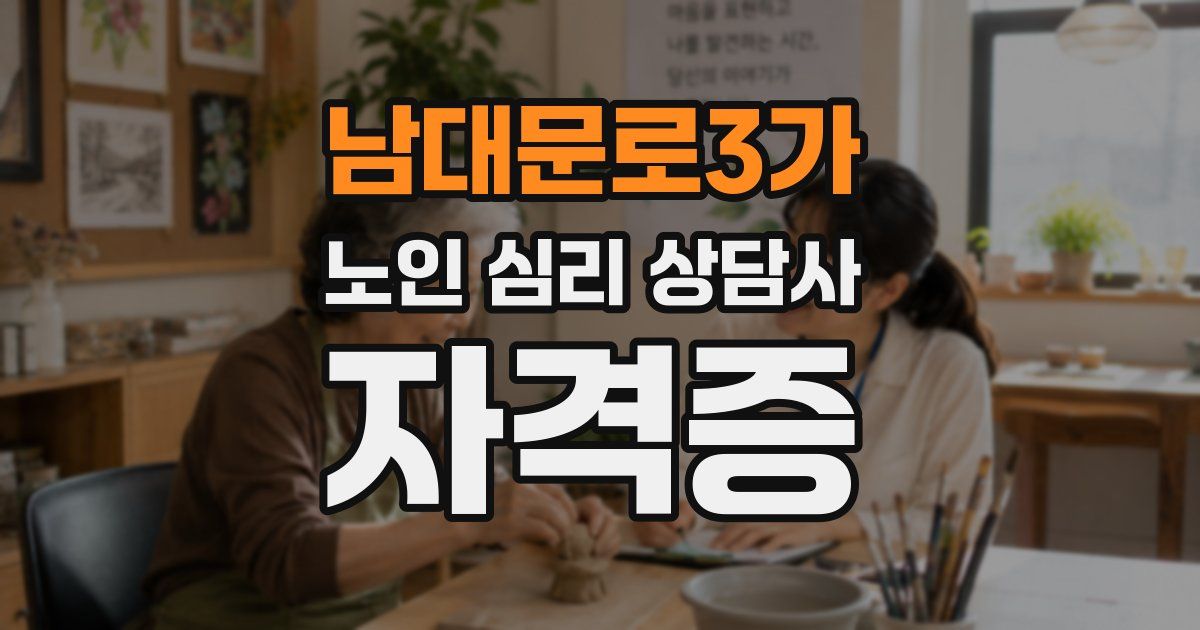 남대문로3가 노인 심리 상담사 자격증