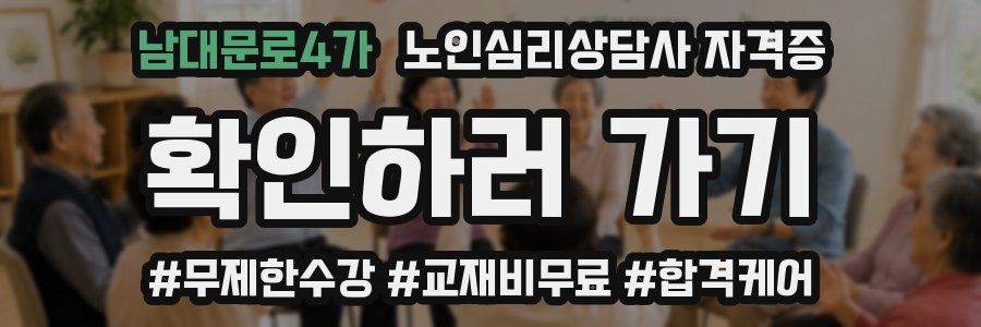 남대문로4가 노인 심리 상담사 자격증