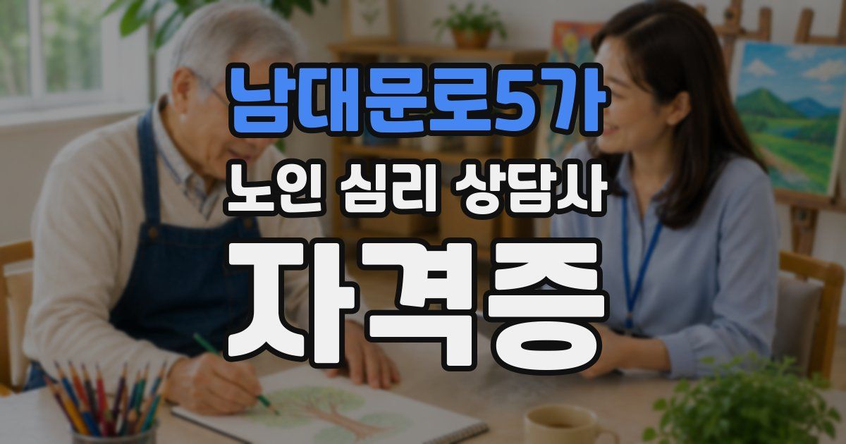 남대문로5가 노인 심리 상담사 자격증