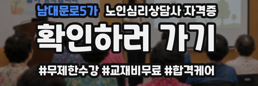 남대문로5가 노인 심리 상담사 자격증