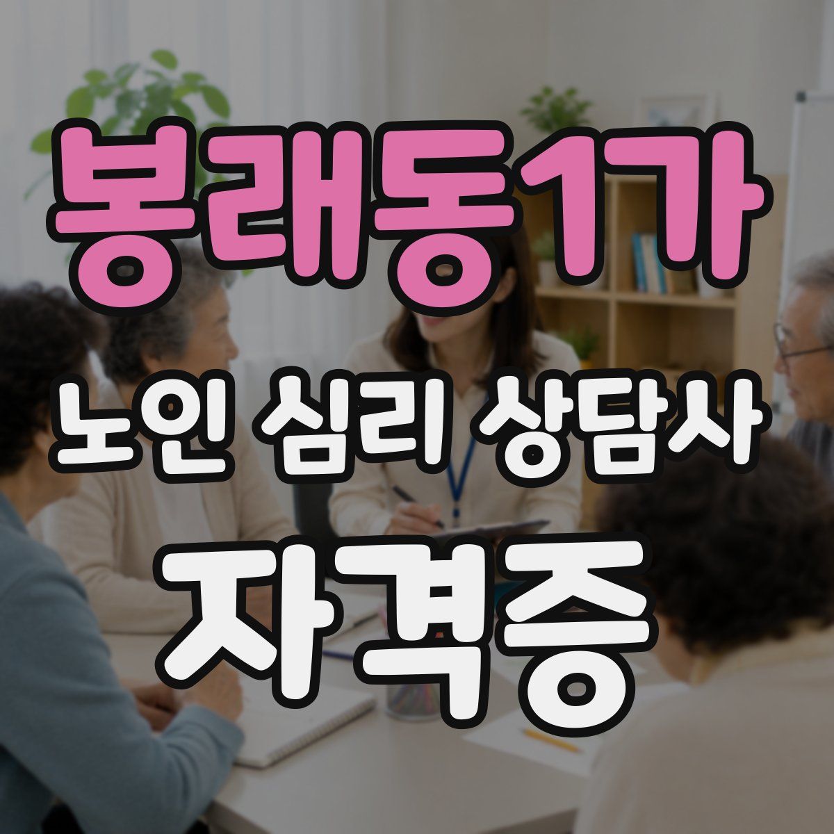 봉래동1가 노인 심리 상담사 자격증