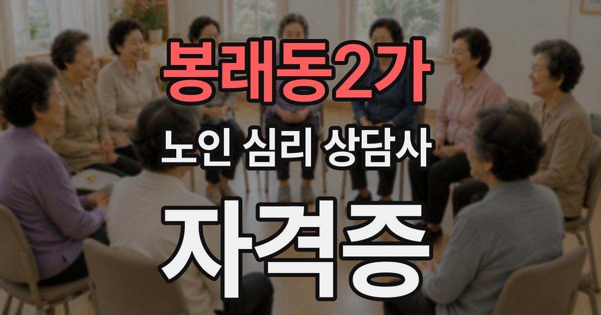 봉래동2가 노인 심리 상담사 자격증