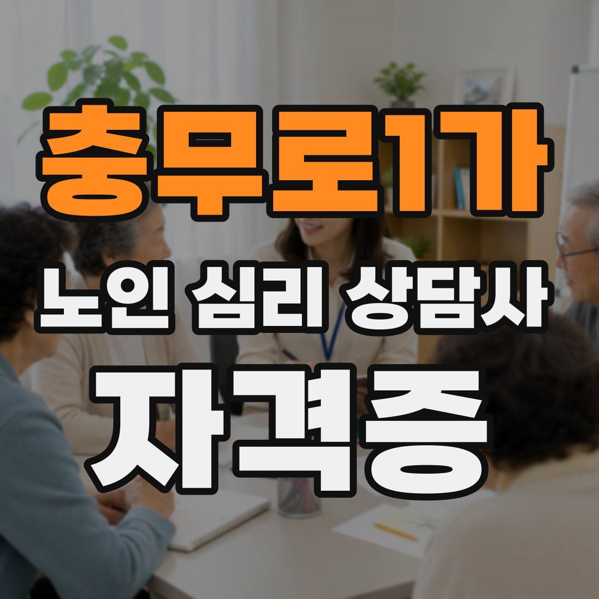 충무로1가 노인 심리 상담사 자격증