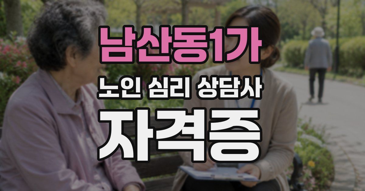 남산동1가 노인 심리 상담사 자격증