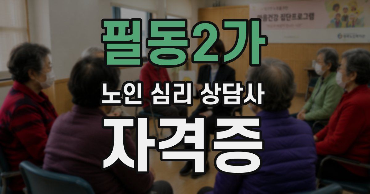 필동2가 노인 심리 상담사 자격증