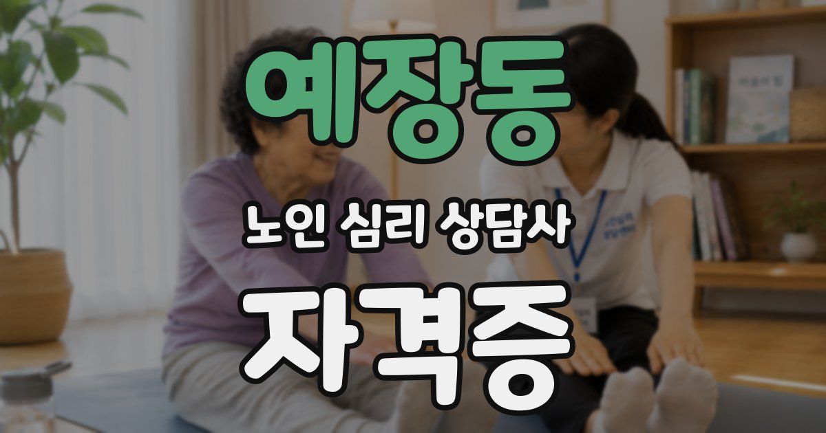 예장동 노인 심리 상담사 자격증