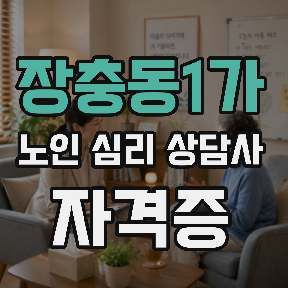 장충동1가 노인 심리 상담사 자격증