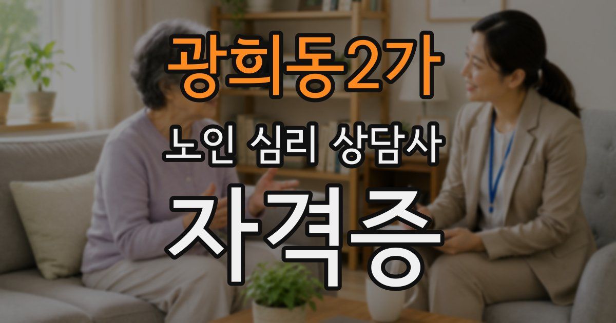 광희동2가 노인 심리 상담사 자격증