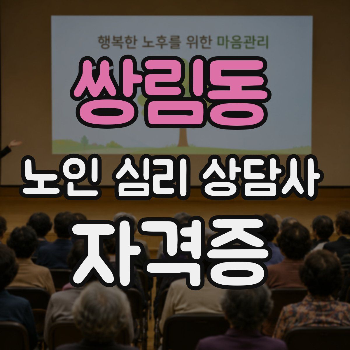 쌍림동 노인 심리 상담사 자격증
