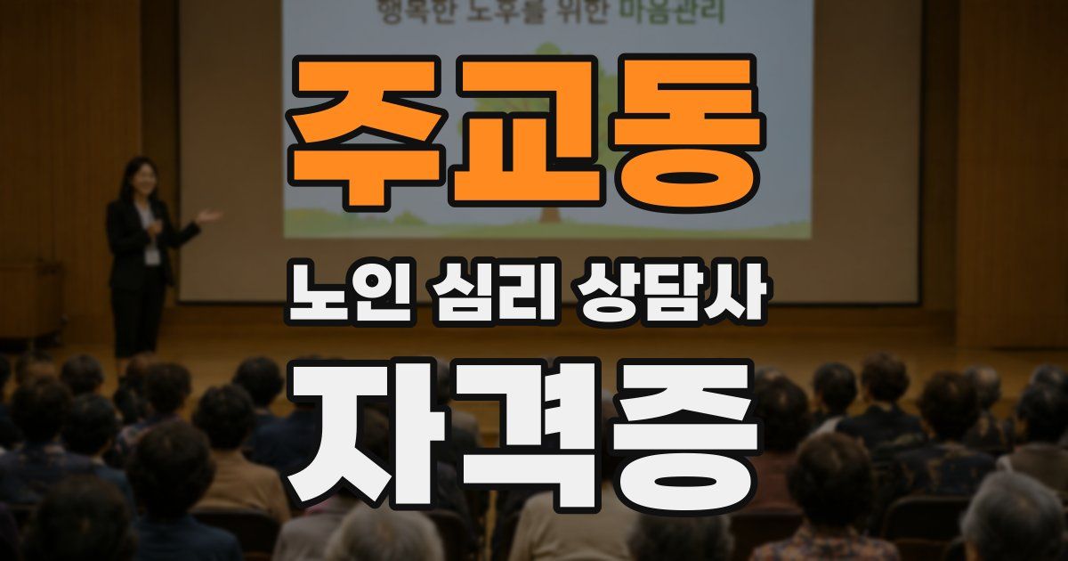 주교동 노인 심리 상담사 자격증