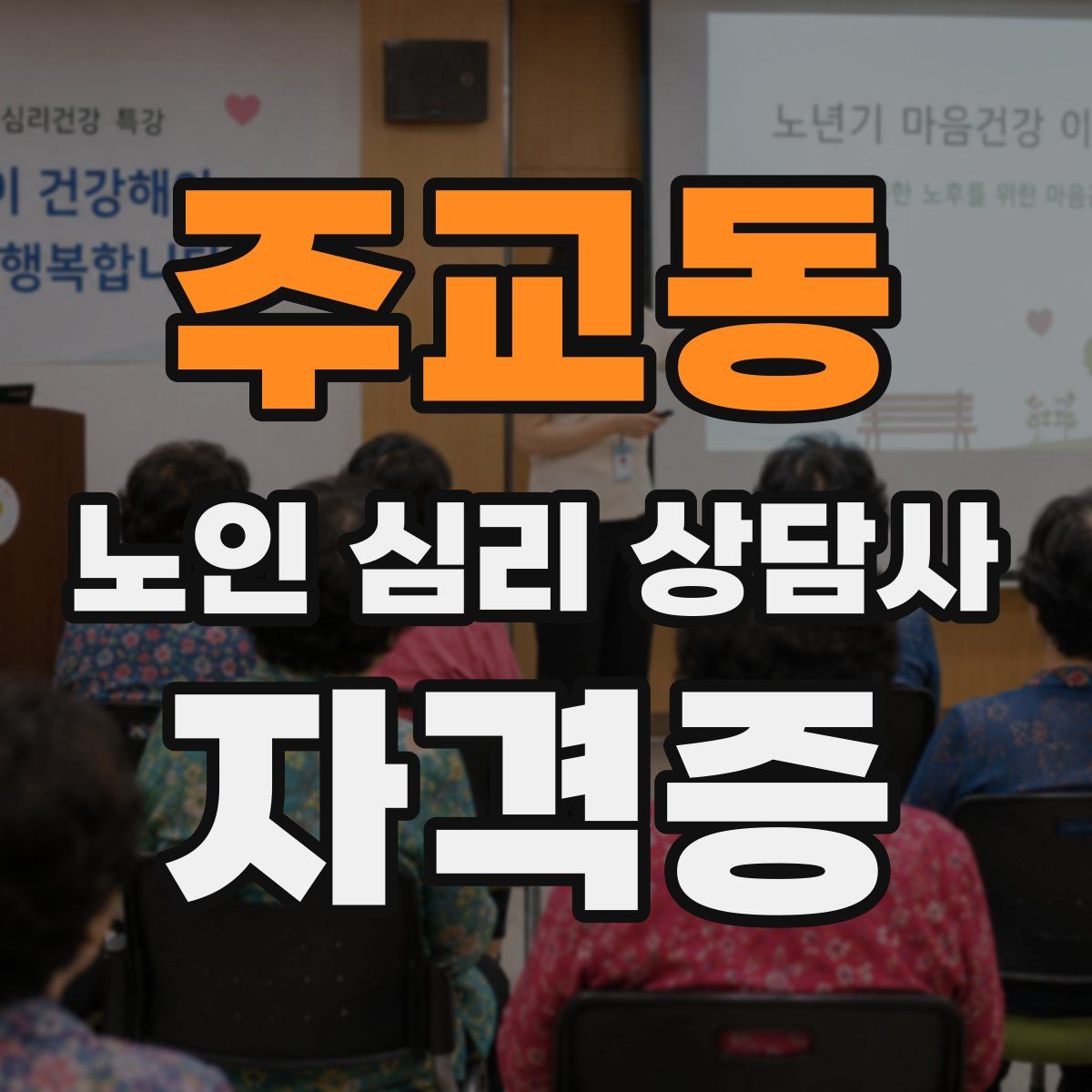 주교동 노인 심리 상담사 자격증