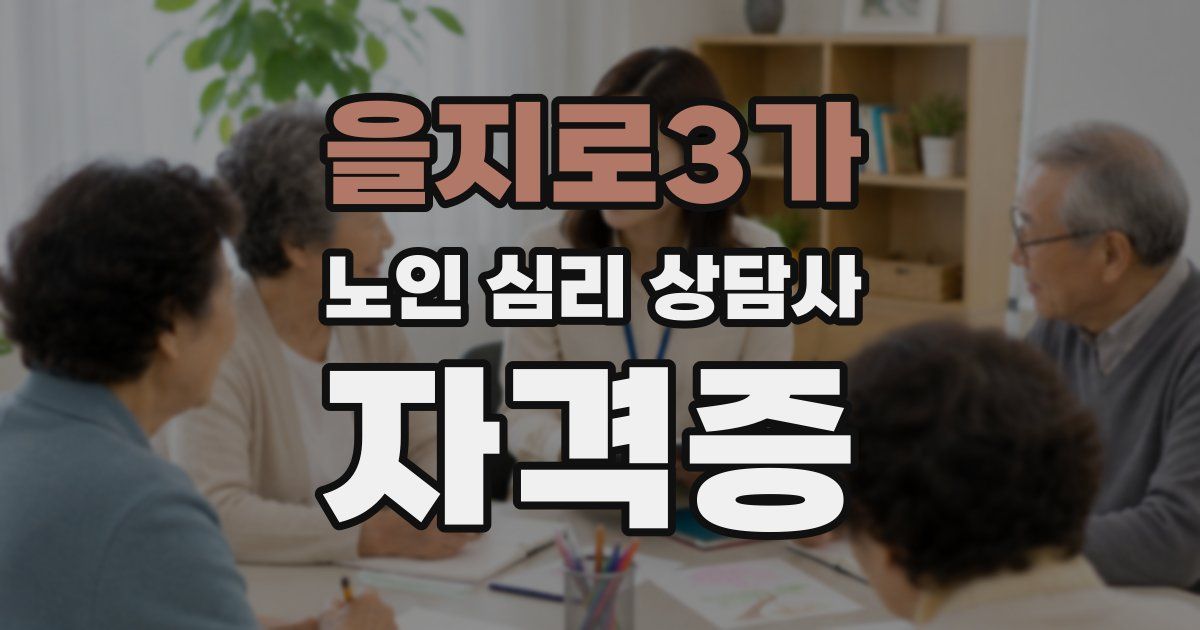 을지로3가 노인 심리 상담사 자격증