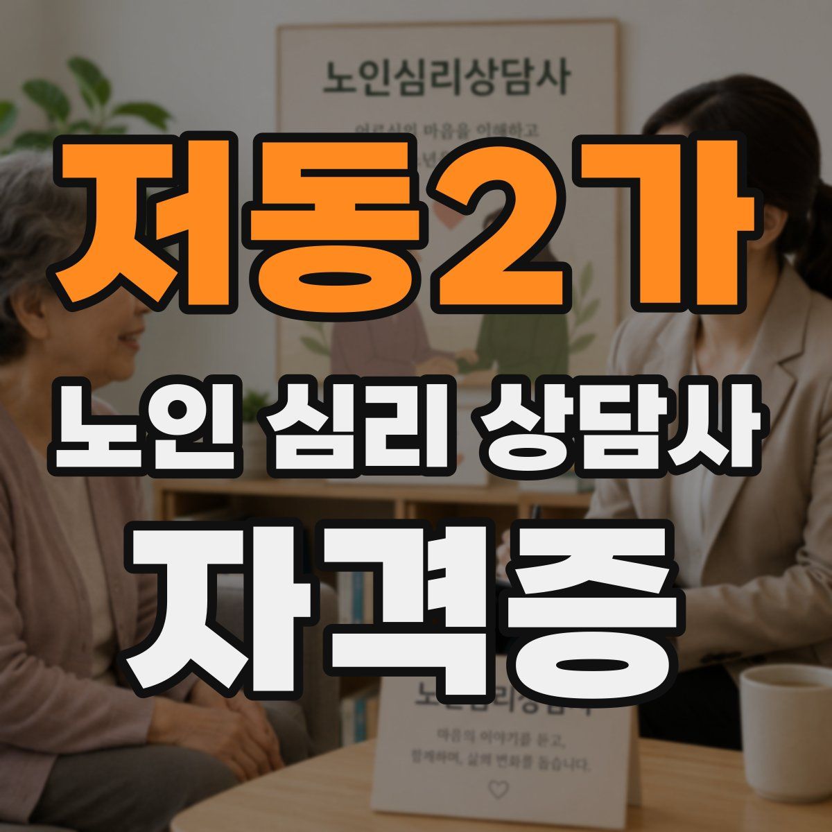 저동2가 노인 심리 상담사 자격증