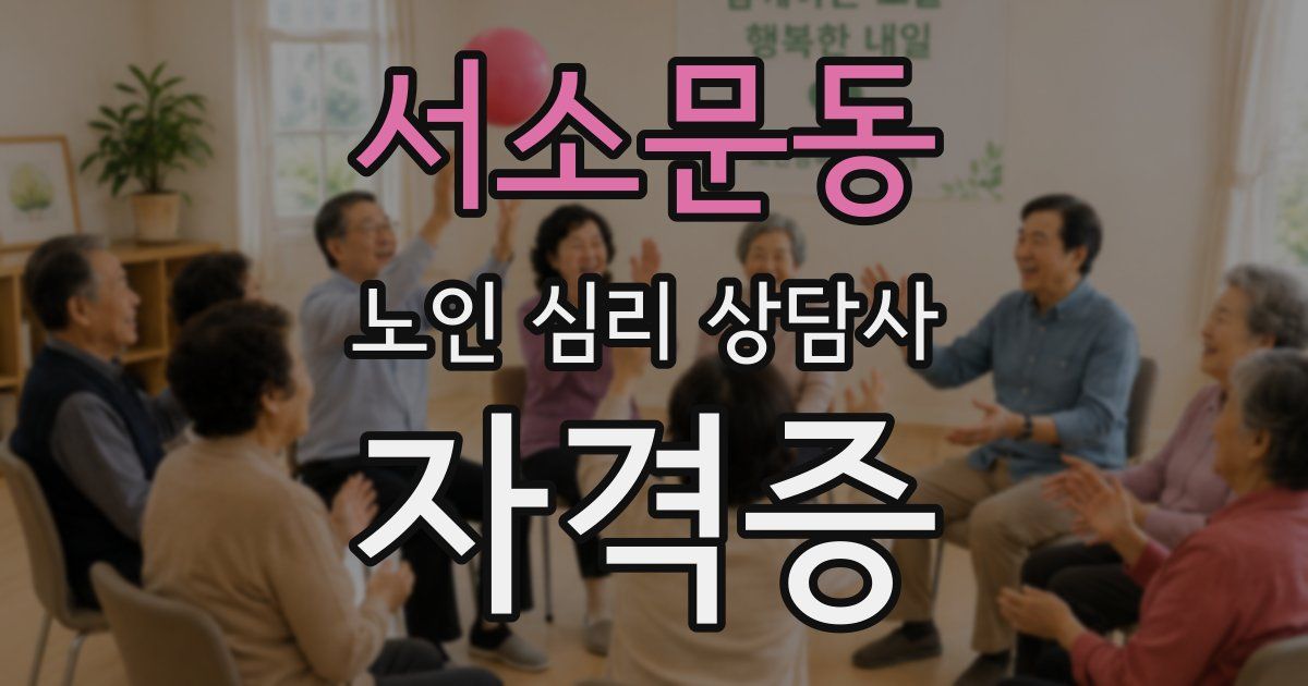 서소문동 노인 심리 상담사 자격증