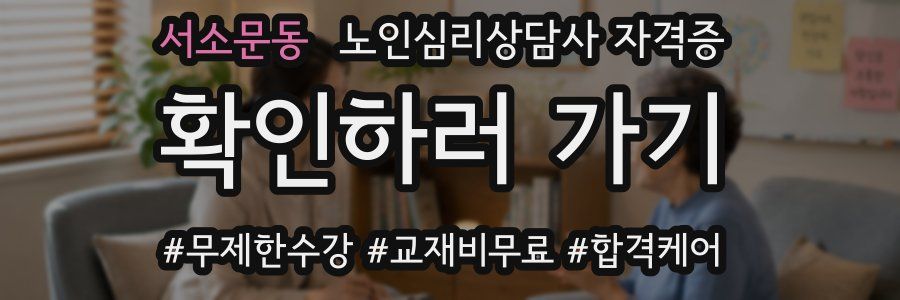 서소문동 노인 심리 상담사 자격증