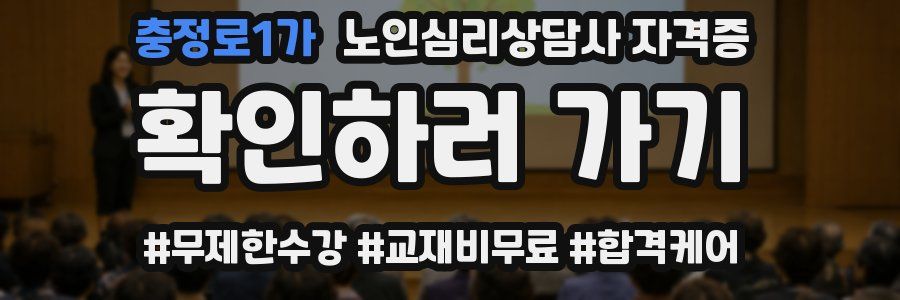 충정로1가 노인 심리 상담사 자격증