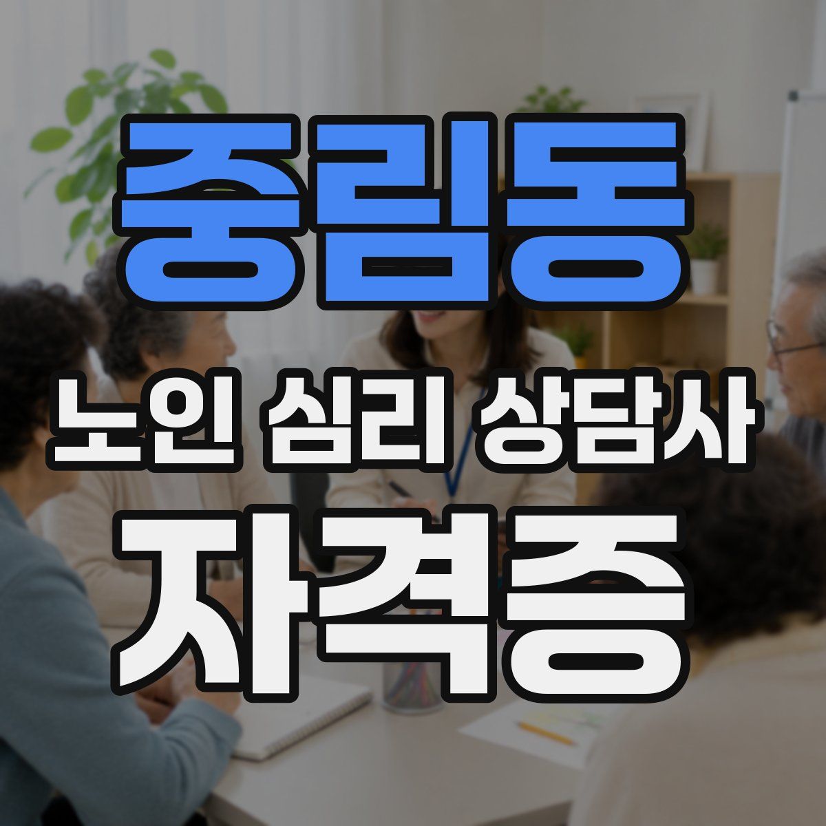중림동 노인 심리 상담사 자격증