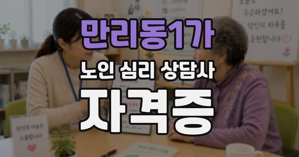 만리동1가 노인 심리 상담사 자격증