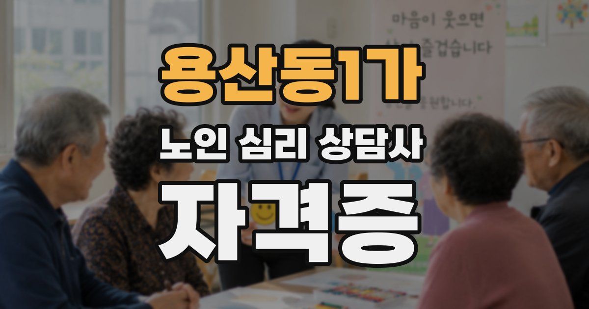 용산동1가 노인 심리 상담사 자격증