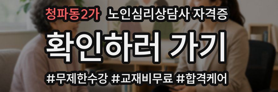청파동2가 노인 심리 상담사 자격증