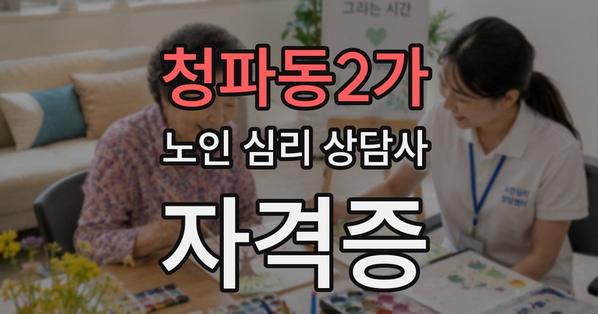 청파동2가 노인 심리 상담사 자격증