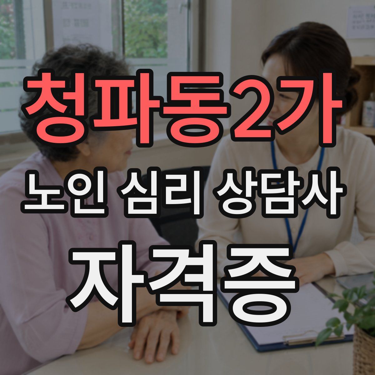 청파동2가 노인 심리 상담사 자격증
