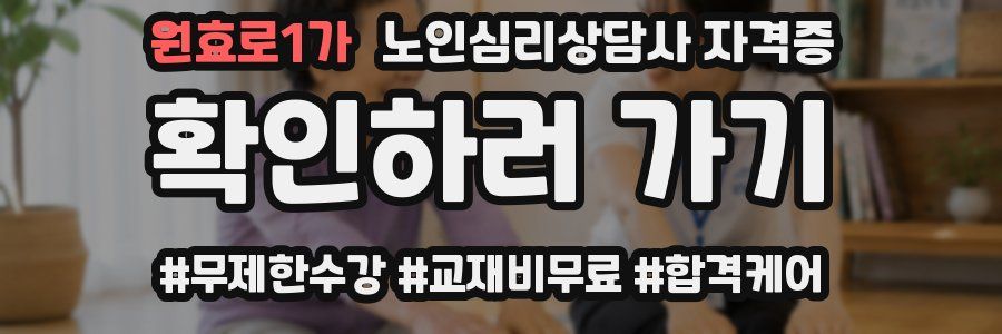 원효로1가 노인 심리 상담사 자격증