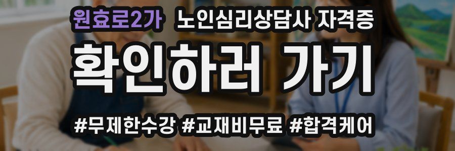 원효로2가 노인 심리 상담사 자격증