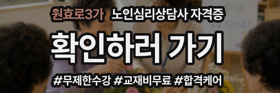 원효로3가 노인 심리 상담사 자격증