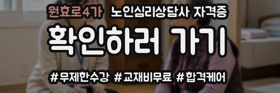 원효로4가 노인 심리 상담사 자격증