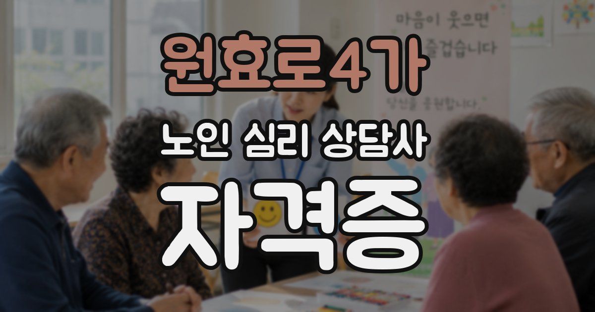 원효로4가 노인 심리 상담사 자격증