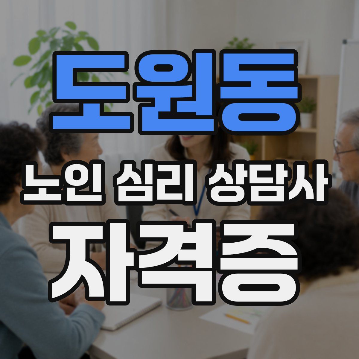 도원동 노인 심리 상담사 자격증
